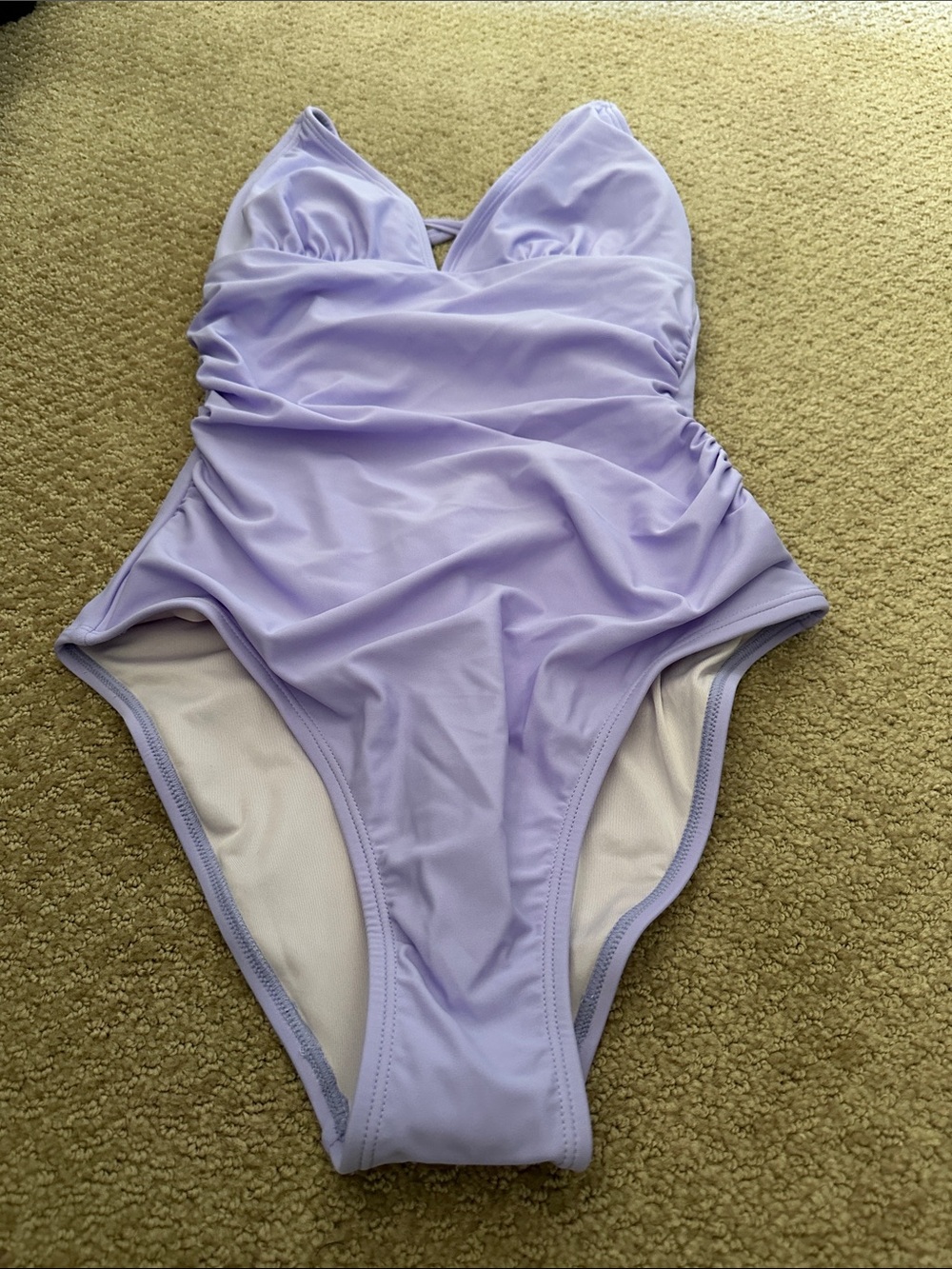 Cupshe Lavender Ruched Girls One-Piece Swimsuit